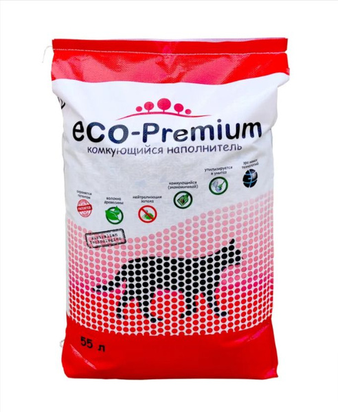 ECO-Premium Наполнитель Древесный Комкующийся Без отдушки 20200г ...