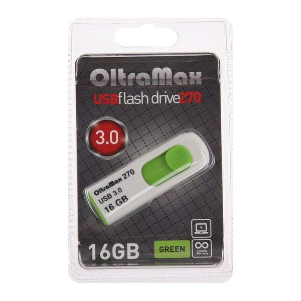 Флешка OltraMax 270, 16 Гб, USB3.0, чт до 70 Мб/с, зап до 20 Мб/с ...