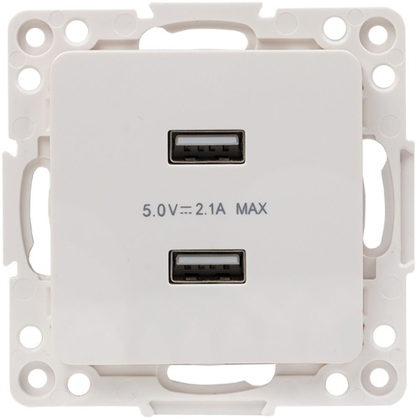Розетка EKF Стокгольм USB 2-местная 2,1А белый купить на OZON по низкой ...