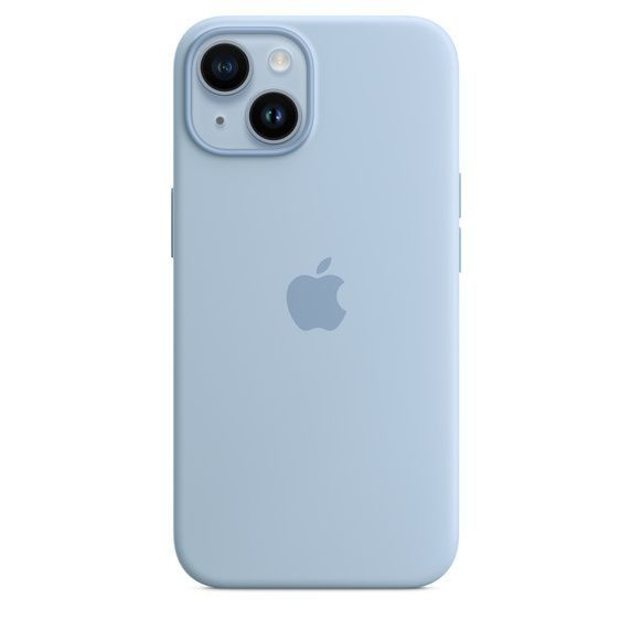 МагСафе силикон для iPhone 14, Чистый небесно-голубой - купить с ...