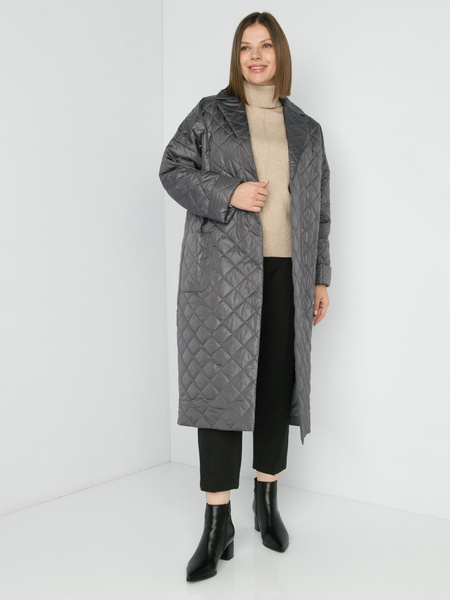 Пальто, Демисезон, размер 46, цвет серый, Полиэфирное волокно - купить ...