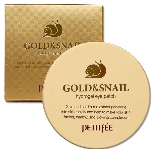 Petitfee корейские гидрогелевые патчи для глаз с улиткой и золотом от ...
