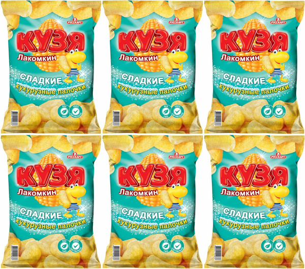 Кукурузные палочки Русскарт Кузя Лакомкин с сахарной пудрой, комплект ...