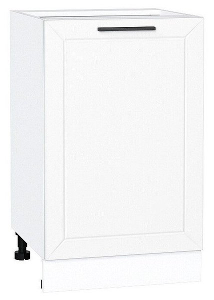 Шкаф кухонный напольный Полюс 50 см, МДФ Soft-touch белый матовый ...