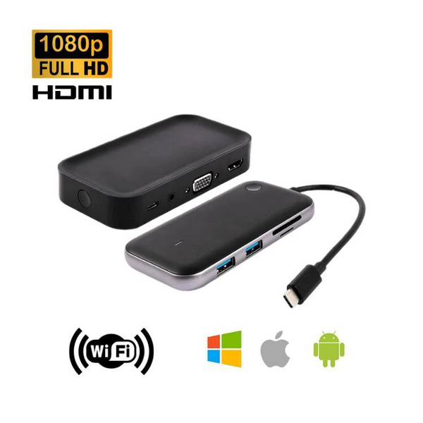 Беспроводной HDMI (Type-C) адаптер до 10 метров по Wi-Fi c поддержкой ...