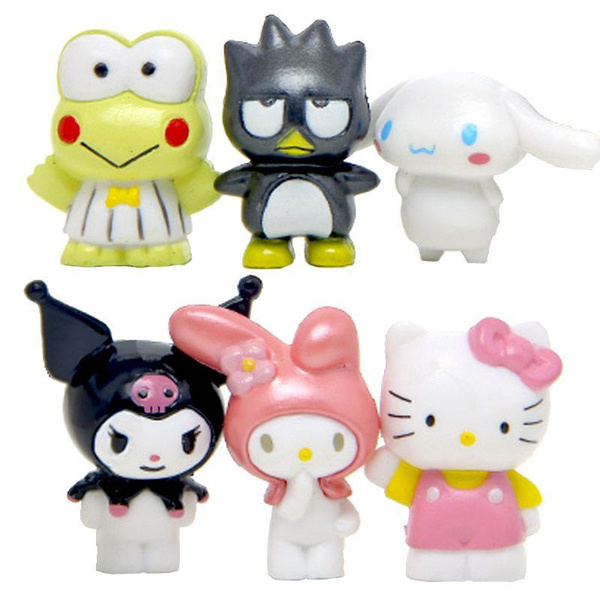 6шт хеллоу китти Миниатюрные аниме-фигурки Hello Kitty, детские игрушки ...
