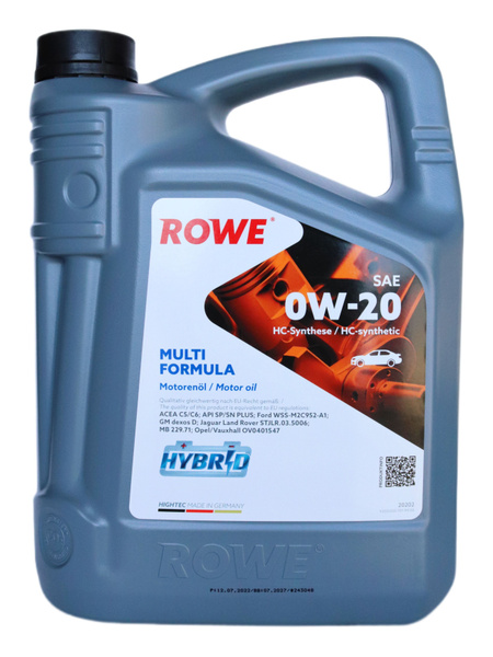 Моторное масло ROWE 0W-20 Синтетическое - купить в интернет-магазине ...