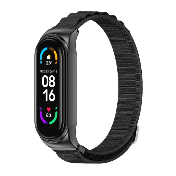 Тканевый ремешок для фитнес трекера Mi Band 7 / Нейлоновый браслет с ...