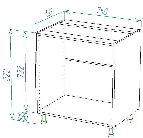 Корпус напольного кухонного шкафа