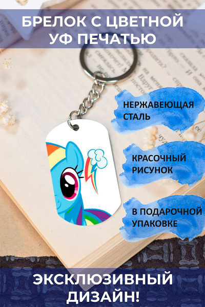 Жетон с фото, подвеска на ключи My little Pony Радуга Дэш - купить с ...