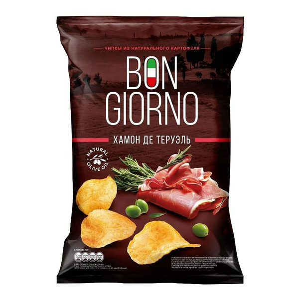Чипсы картофельные Bon Giorno Хамон де Теруэль 80 г - купить с ...