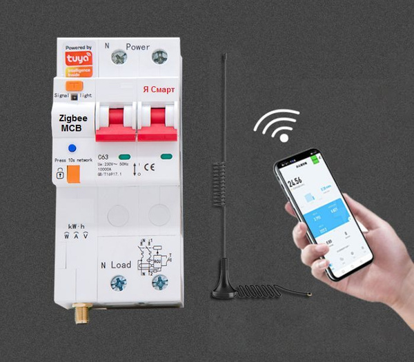 УУмный ZigBee автомат 80A, 2х-полюсный ЯСмарт Ya-ZB80P2 купить на OZON ...