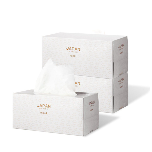 Салфетки бумажные MIOKI Premium Белые цветы 220 шт (3 упаковки ...