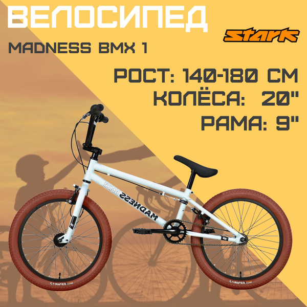 Трюковой велосипед STARK Madness BMX 1 - 23г. (серебристый-черный ...