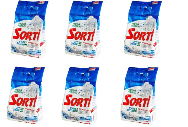 Стиральный порошок для ручной стирки Sorti (Сорти) Супер Эконом, 1500 г ...