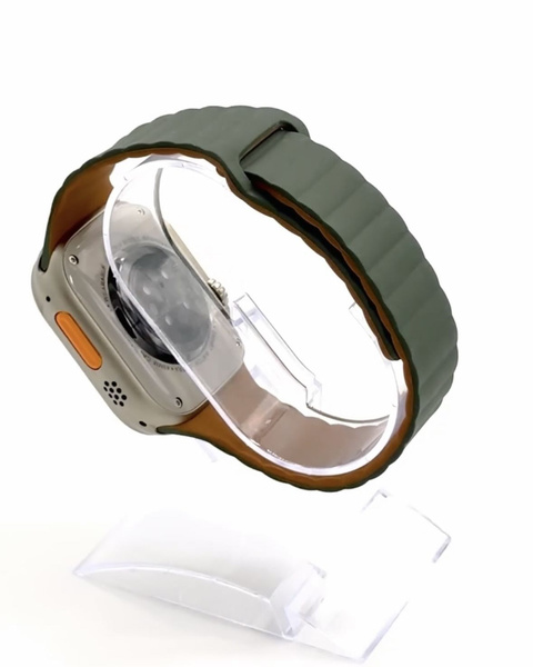 Силиконовый ремешок Темно-Зеленый для Apple Watch 42 мм, 44, 45 mm, 49 ...