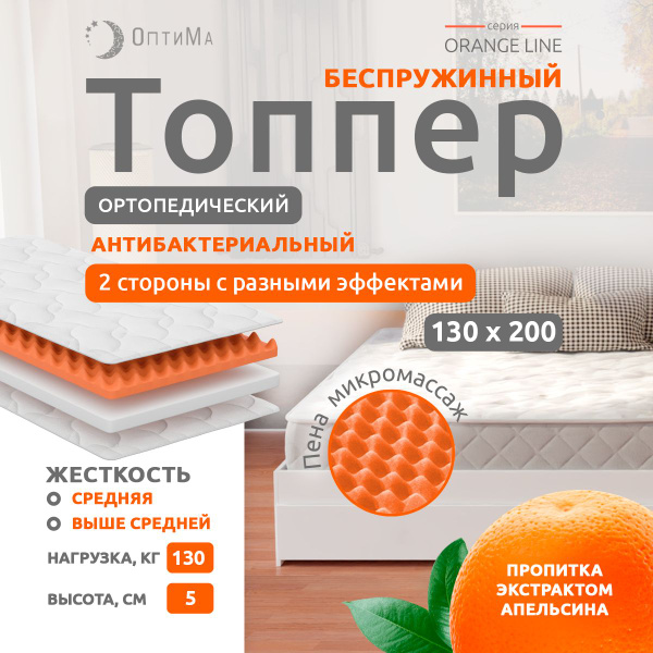 Матрас ОПТИМА MASSAGEBESPRapelsin10/, Беспружинный, 130 - купить по ...