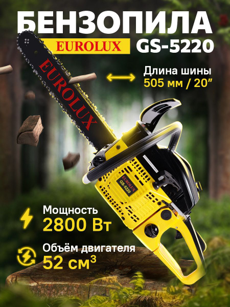 Бензопила GS-5220 Eurolux - купить с доставкой по выгодным ценам в ...
