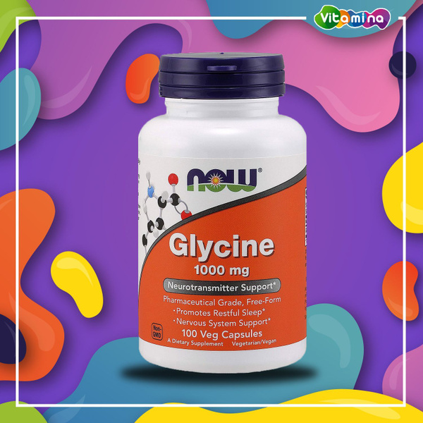 Глицин , Glycine Now Foods, 1000 мг, 100 капсул - купить с доставкой по ...