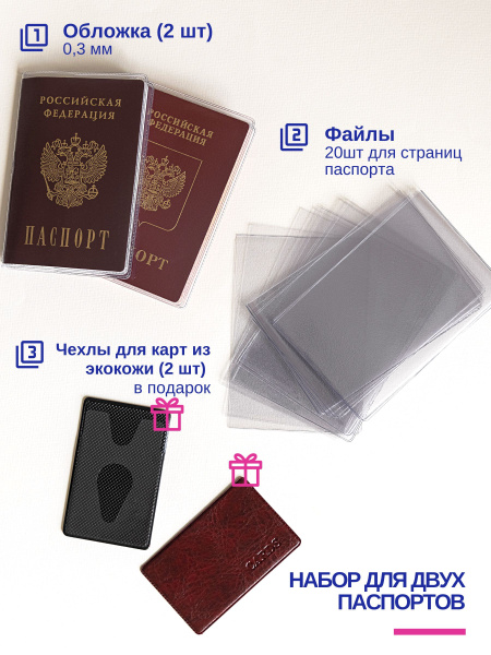 Обложка для страниц паспорта 20 шт, Обложка на паспорт прозрачная ...
