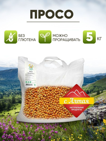 Просо красное; подходит для проращивания; 5 кг купить на OZON по низкой ...