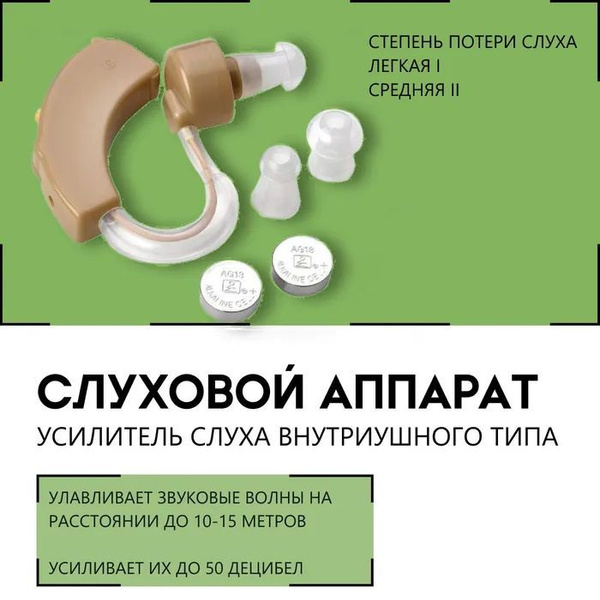 Усилитель слуха для слабослышащих заушного типа купить на OZON по ...