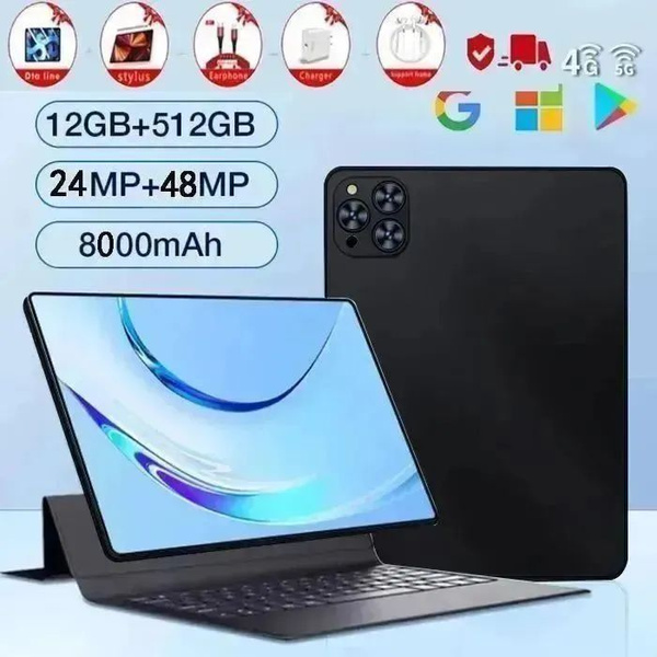 Планшет андроид 11 Pro/8000 мАч 12 ГБ+512 ГБ графический для компьютера ...