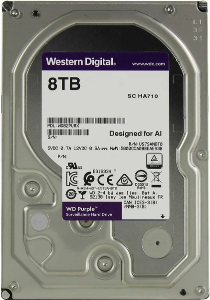 8 ТБ Внутренний жесткий диск Western Digital WD82PURX (WD82PURX ...