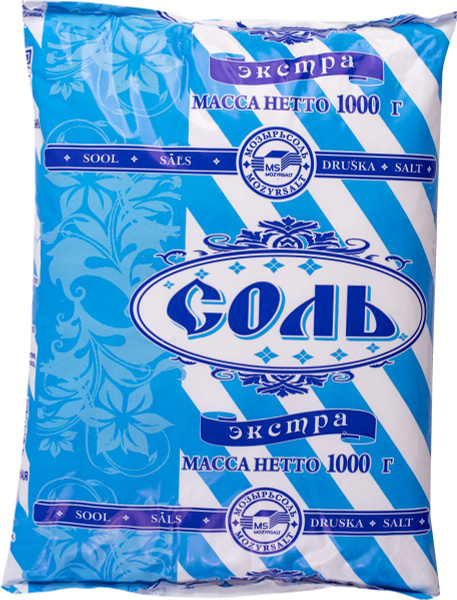Соль поваренная пищевая в/с Полесье экстра мелкая Мозырьсоль м/у, 1 КГ ...