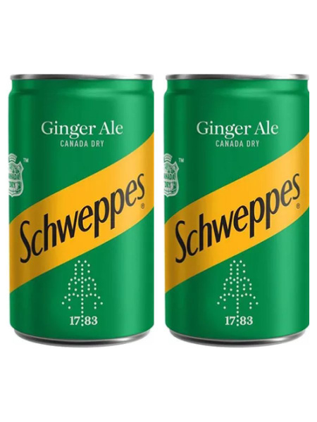 Газированный напиток Schweppes Ginger Ale Джинджер Эль 150мл х 2шт ...