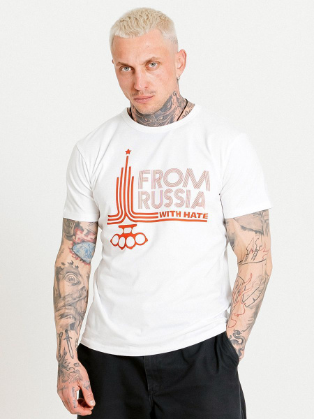 Футболка Mother Russia, размер 52, цвет белый, Хлопок-92%, Эластан 8% ...