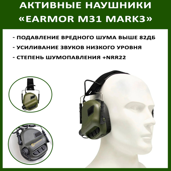 Наушники тактические активные c шумоподавлением, тактические военные ...