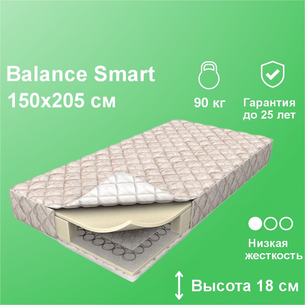 Матрас Мир Матрасов Аскона Balance Smart, Независимые пружины, 150 ...