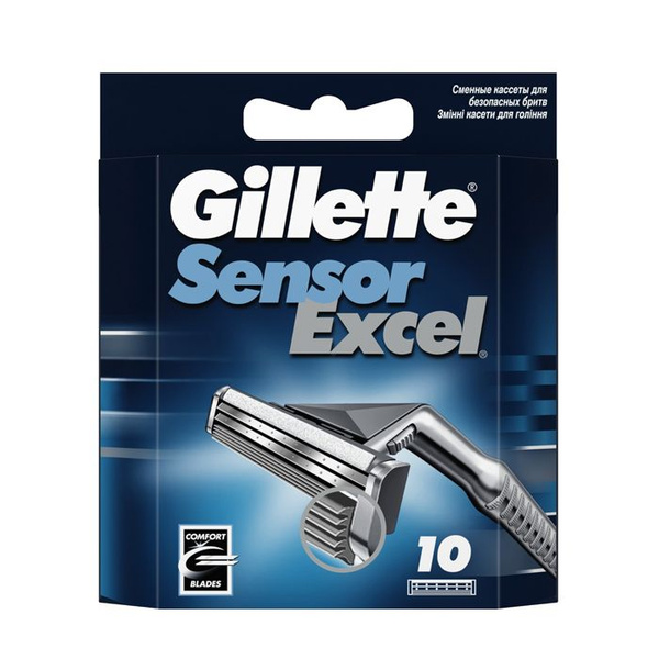 Gillette Sensor Excel 10 шт. сменные кассеты для бритья купить на OZON ...