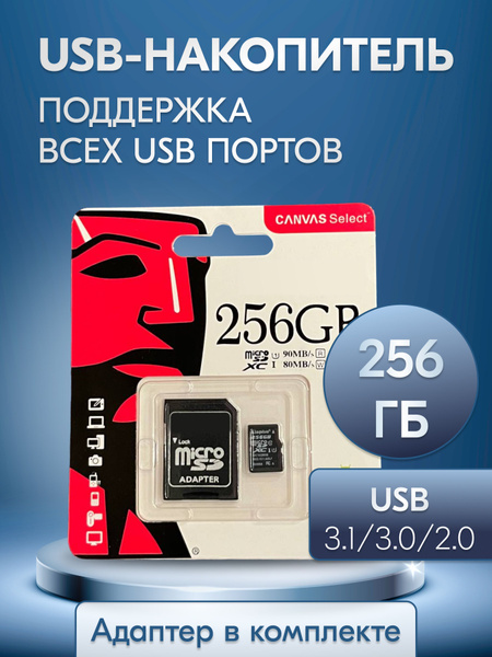 Карта памяти microSD 256 ГБ / microSDHC Canvas 256 ГБ / Карта ...