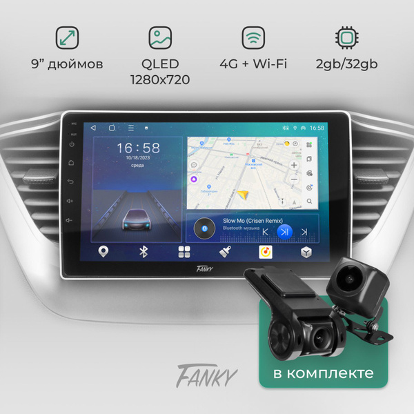Универсальная автомагнитола 2din Fanky RT-2D 9 дюймов 2/32 с камерой ...