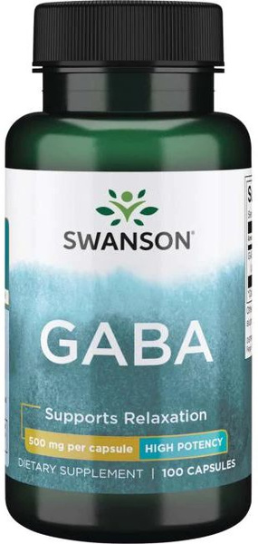 ГАБА (GABA), Swanson Gaba - High Protency 500 mg, 100 капс. купить на ...