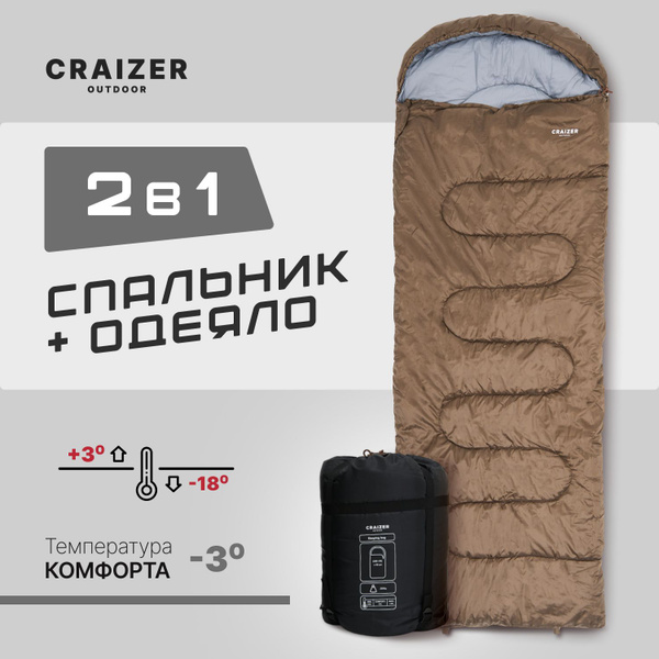 Спальный мешок туристический -18 до +3, с возможностью объединить в ...