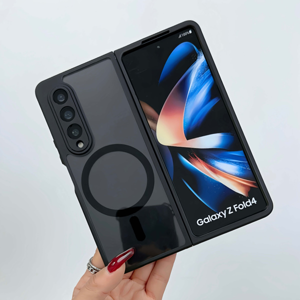 Чехол для Samsung Galaxy Z Fold 4, с MagSafe, Тонкая прозрачная жесткая ...