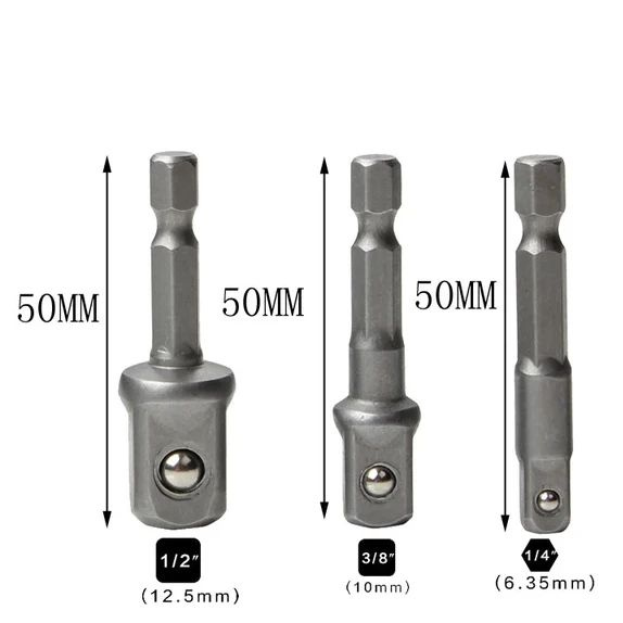 Переходники для шуруповерта под торцевые головки 1/4", 3/8", 1/2 ...