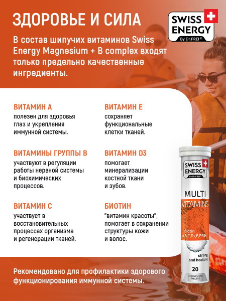 Витамины SWISS ENERGY Multivitamins + Biotin таблетки шипучие 80г ...