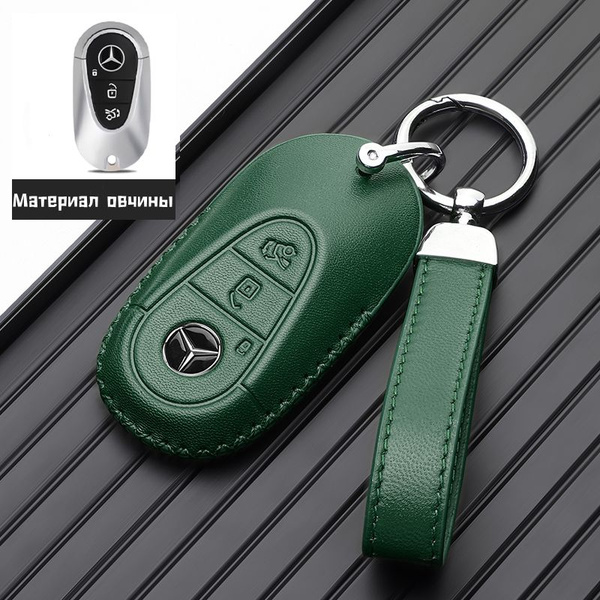 HIBEYO Keyless - Custodia per chiave dell'auto, adatta per Benz Classe C W206, in fibra di carbonio, per Mercedes Classe S W223, S450, C200, S350L, per Maybach S480, S580, con chiave, colore