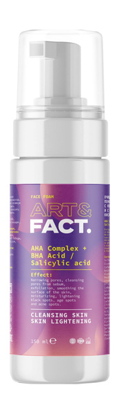 Пенка для лица с AHA и BHA кислотами / Art&Fact. Cleansing Skin Face ...