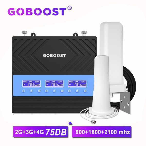 GOBOOST 3-диапазонный усилитель сигнала LTE, 2G 3G 4G GSM 900 1800 2100 ...