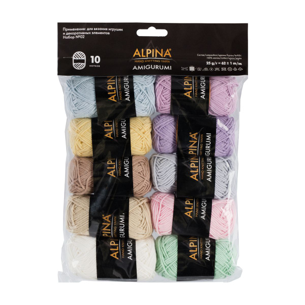 Пряжа ALPINA AMIGURUMI 100% хлопок 10 х 25 г 62 м Set №02 купить на ...