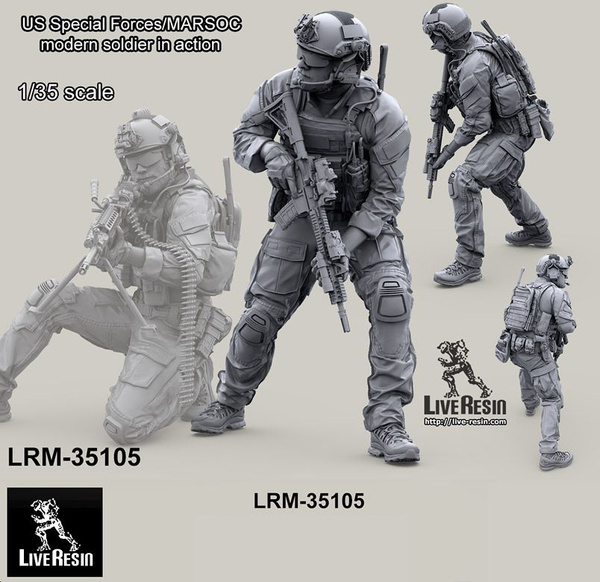 Live Resin Фигурка Боец Спецназа США/MARSOC, Вариант 4, 1/35, Сборная ...