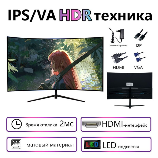 Монитор VecorSonic 24'' 1K 75Hz Изогнутый-H20 24" - купить по выгодной ...