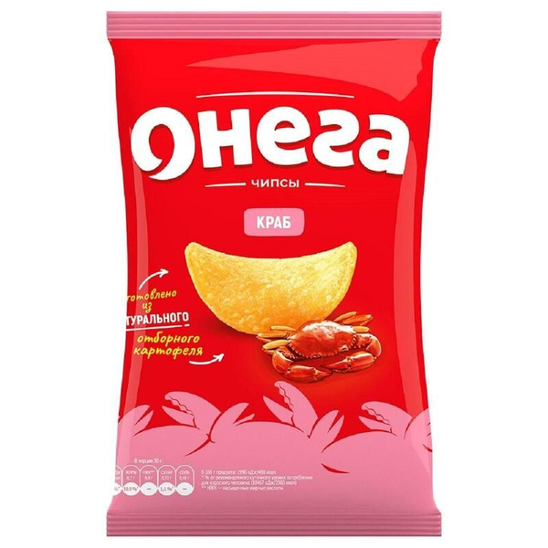 Чипсы Онега со вкусом краба 67 г (24 штуки в упаковке) купить на OZON ...