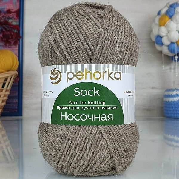 Пряжа Пехорка НОСОЧНАЯ 371 натур.серый (10 мотков) - купить с доставкой ...