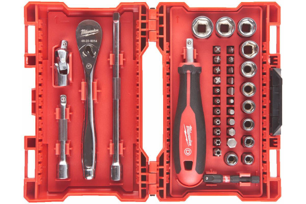 Набор ударных бит и головок с трещоткой Milwaukee 1/4", 38 единиц ...